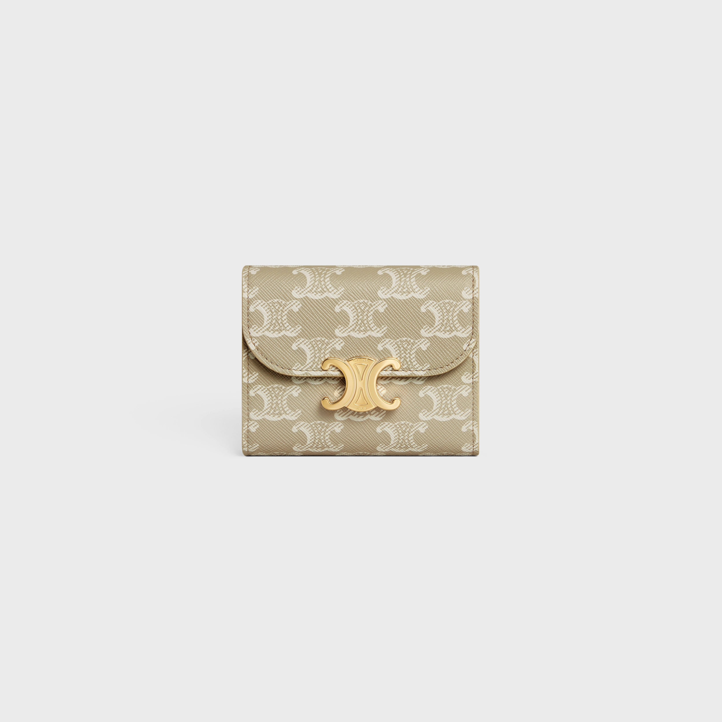 CELINE Small Wallet Triomphe | Celine wallet (beige