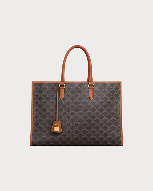 CELINE Horizontal Cabas Triomphe Canvas Tan | 賽琳 手提袋 (啡色老花)