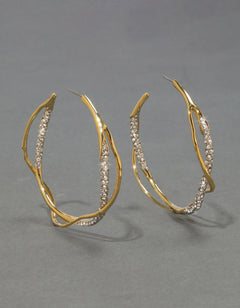 ALEXIS BITTAR Intertwined Two Tone Pave Hoop Earring | Earrings (Multicolor)