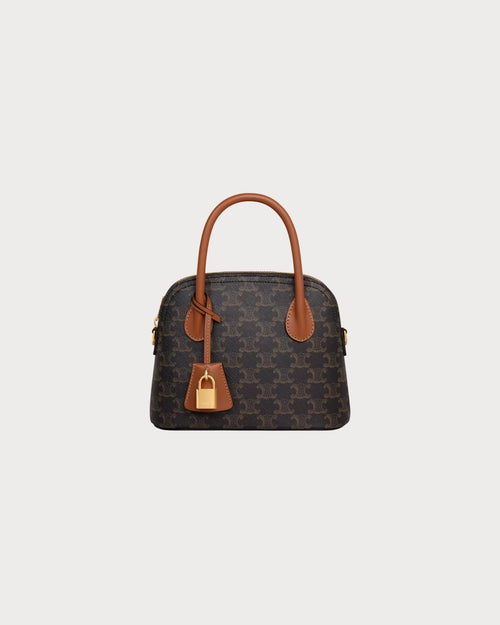 CELINE Honorine Bag Triomphe Canvas & Calfskin(Teen/Tan)
