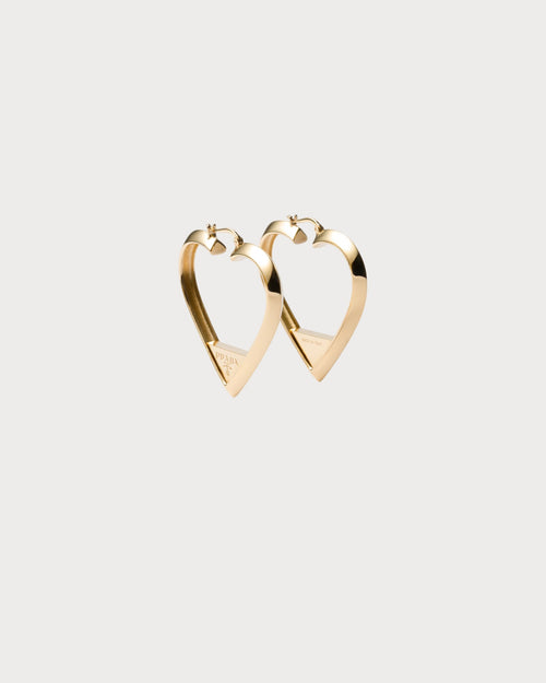 PRADA 1IO148 Metal Heart Earrings | 普拉達 心型耳環 (金色)
