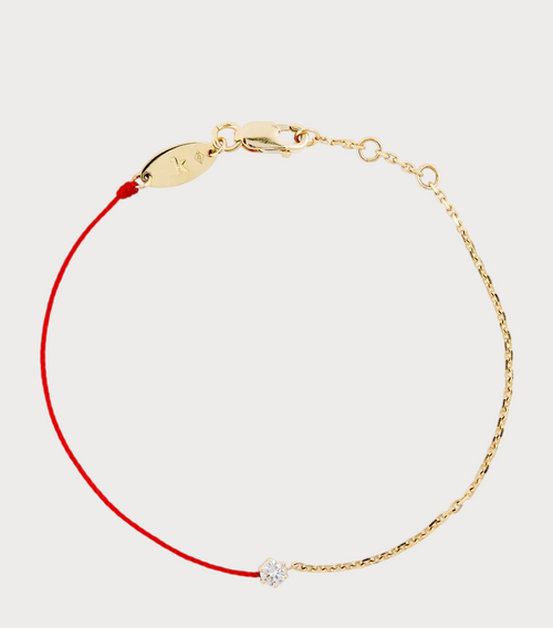REDLINE Absolu Yellow Gold and Diamond Thread Bracelet(Red)