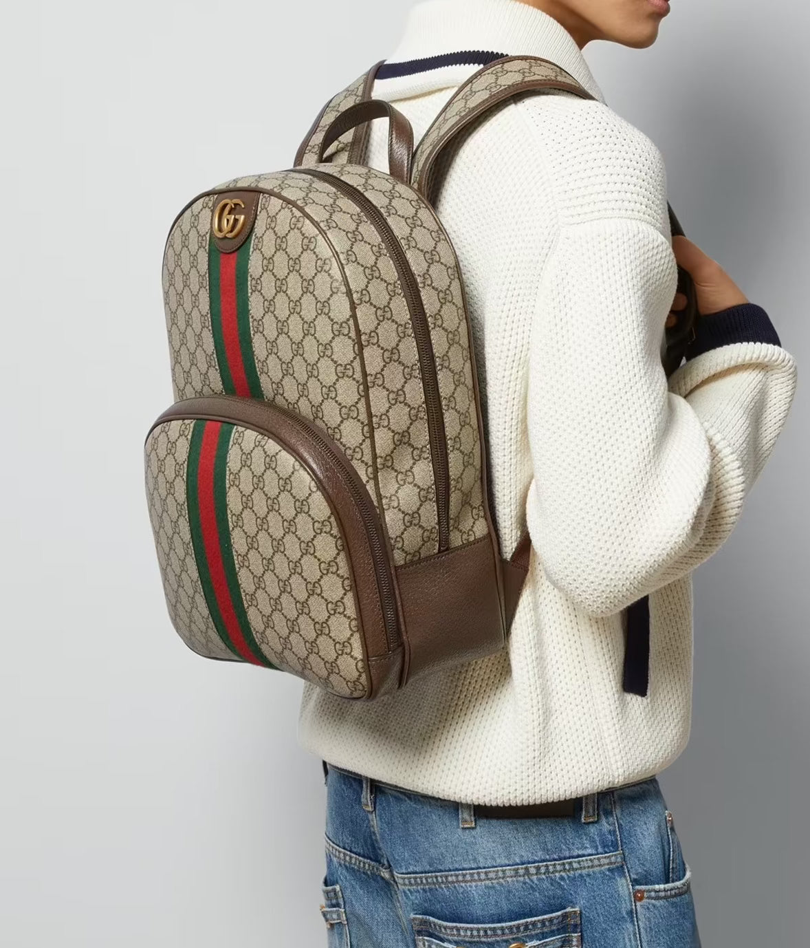 GUCCI Men's Ophidia GG Backpack Gucci Men's Backpack (Brown