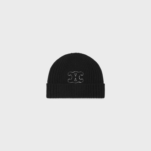 CELINE Triomphe Beanie in wool | 賽琳 冷帽 (黑色)