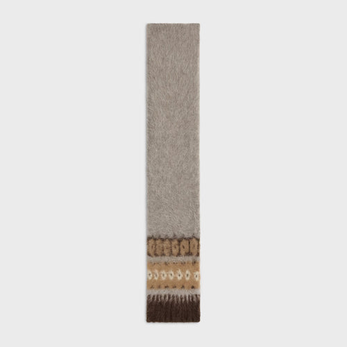 CELINE scarf in brushed fair isle alpaca wool | CELINE scarf (beige)