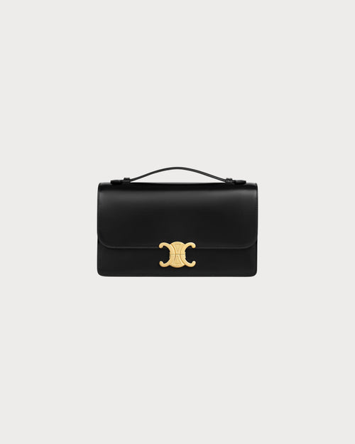 CELINE Medium Triomphe Folio in Shiny Calfskin | 赛琳 手袋 (中号/黑色)