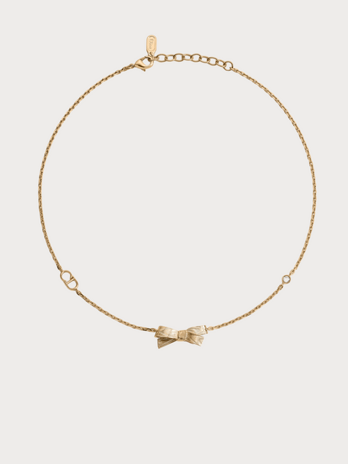 CHRISTIAN DIOR CD Bow Necklace(Gold)