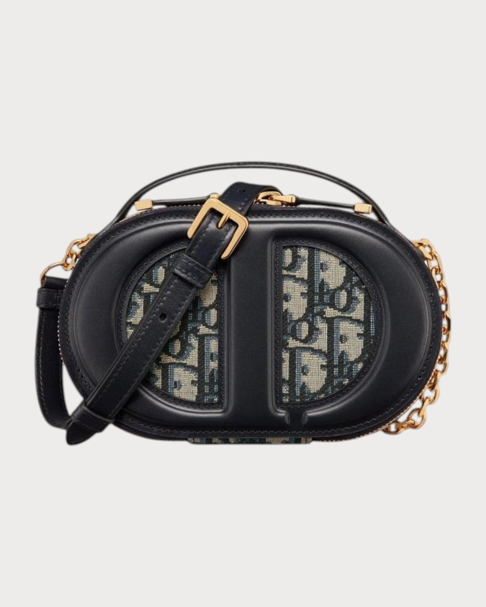 ら*送様 Christian Dior CHRISTIAN DIOR CD Signature Ova Camera Bag Oblique Jacquard(Blue