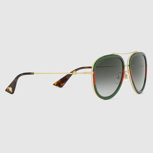 GUCCI Aviator Metal Sunglasses | 古馳 太陽眼鏡 (綠色)