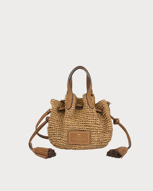 ANYA HINDMARCH Raffia Drawstring Small Cross-body Tote | 安雅·希德瑪芝 草編袋 (啡色)