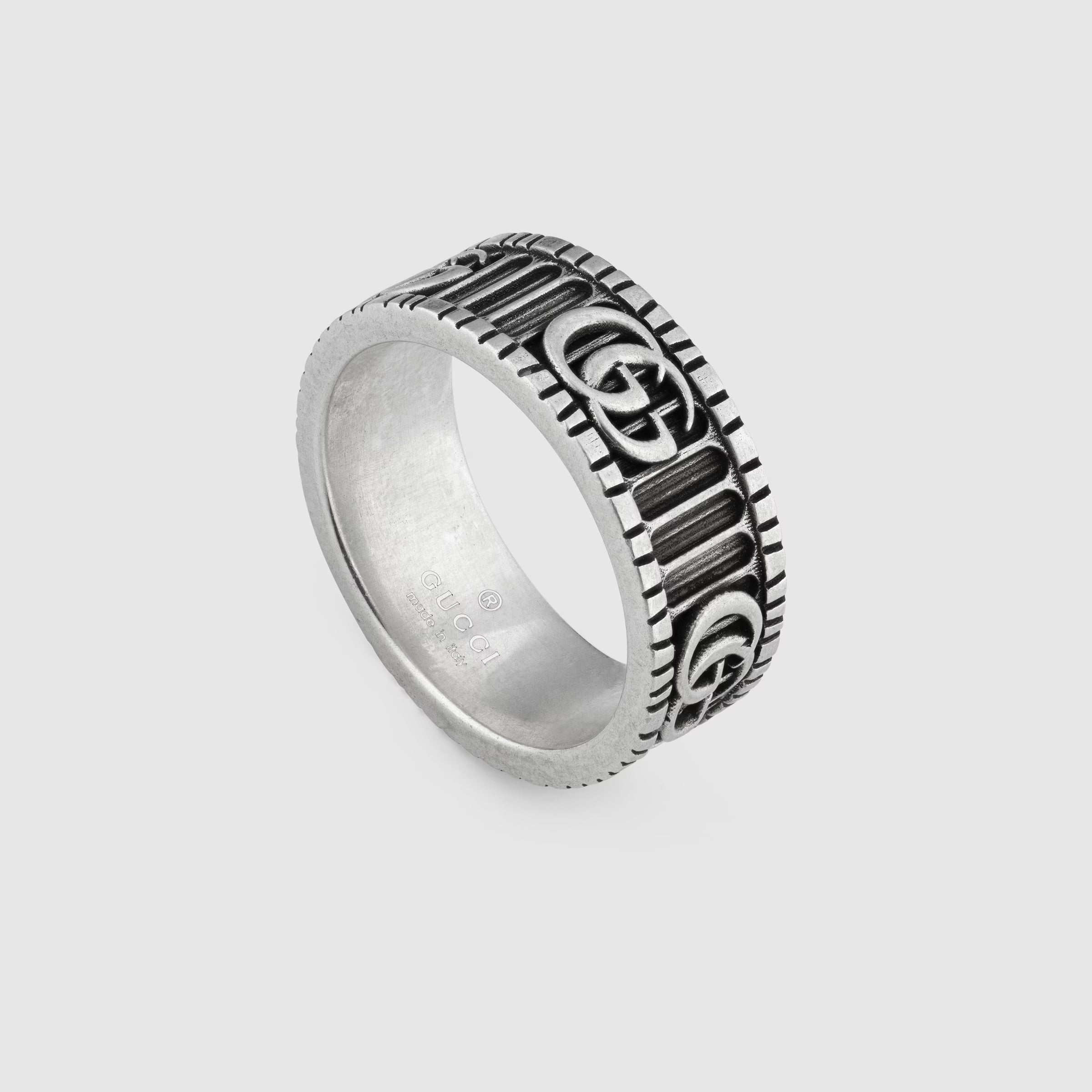 GUCCI Silver ring with ダブルGリング 15号 GUCCI Ring with Double G in Silver | Gucci Ring (Silver