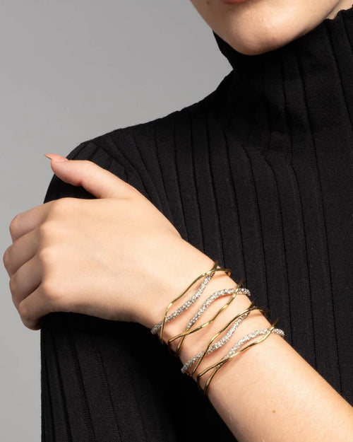ALEXIS BITTAR Solanales Crystal Cuff Bracelet | Bracelet (gold and silver)