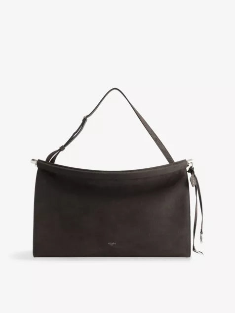 ALAIA Le Click East West Large Nubuck-Leather Shoulder Bag Anthracite | 手袋 (深灰色)