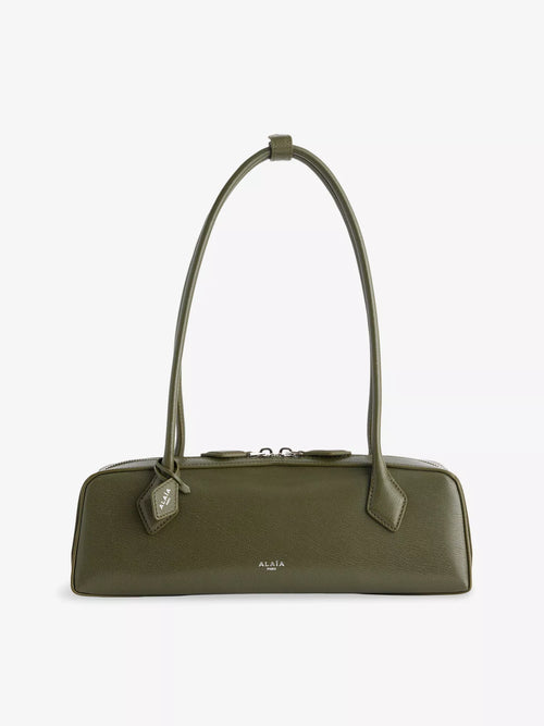 ALAIA Le Teckel Medium Leather Shoulder Bag Olive | 手袋(橄欖綠)