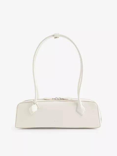 ALAIA Le Teckel Leather Top-Handle Bag Ivoire | 手袋 (白色)