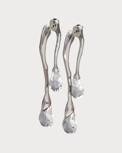 ALEXIS BITTAR Lucite Silver Front Back Double Drop Earring (2 Colors)