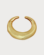 ALEXIS BITTAR Large Molten Hinged Cuff Gold 14k Gold Plated Brass(Large/Gold)