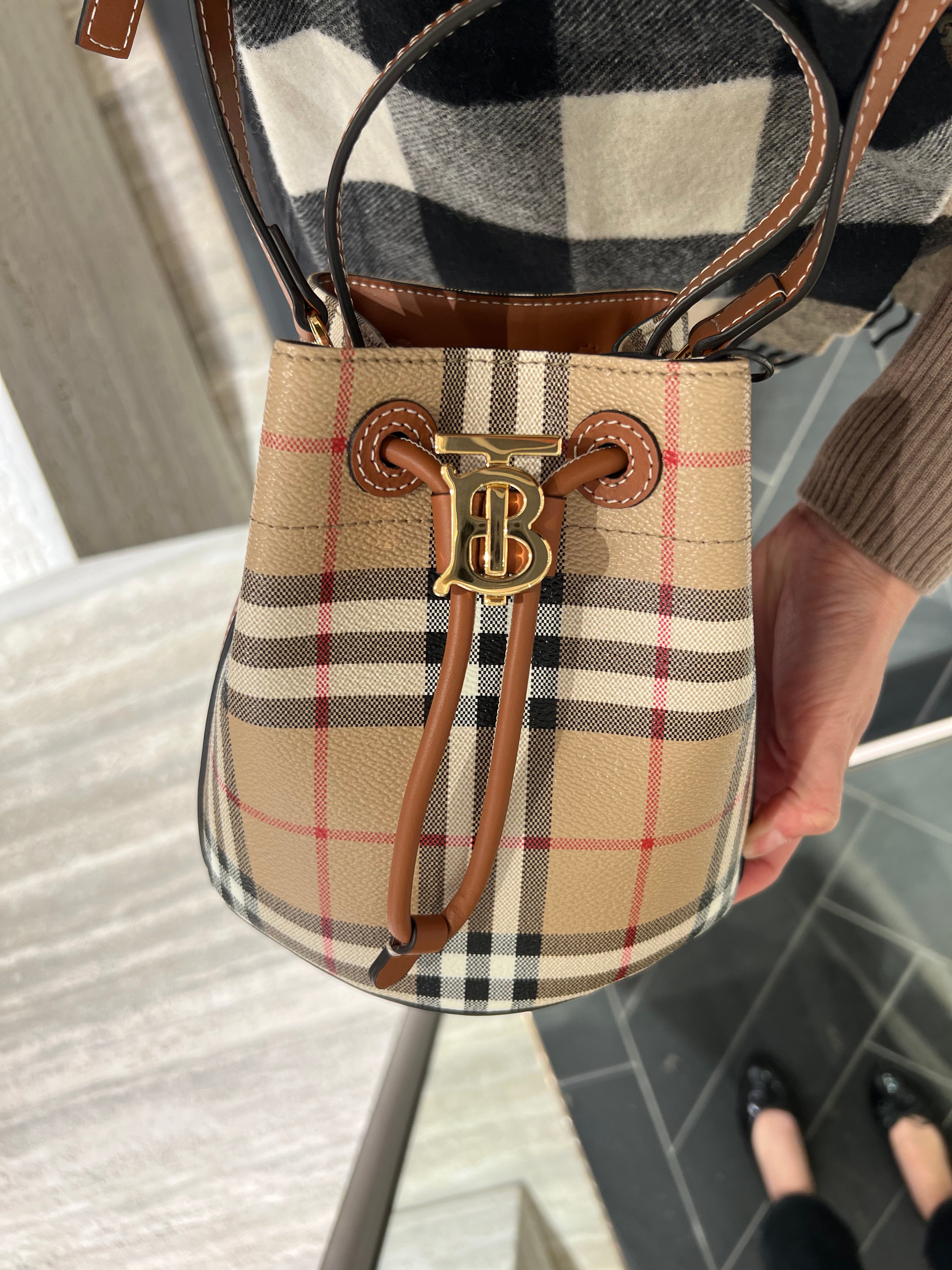 BURBERRY Mini TB Bucket Bag Burberry Mini Bucket Bag Brown LondonKelly