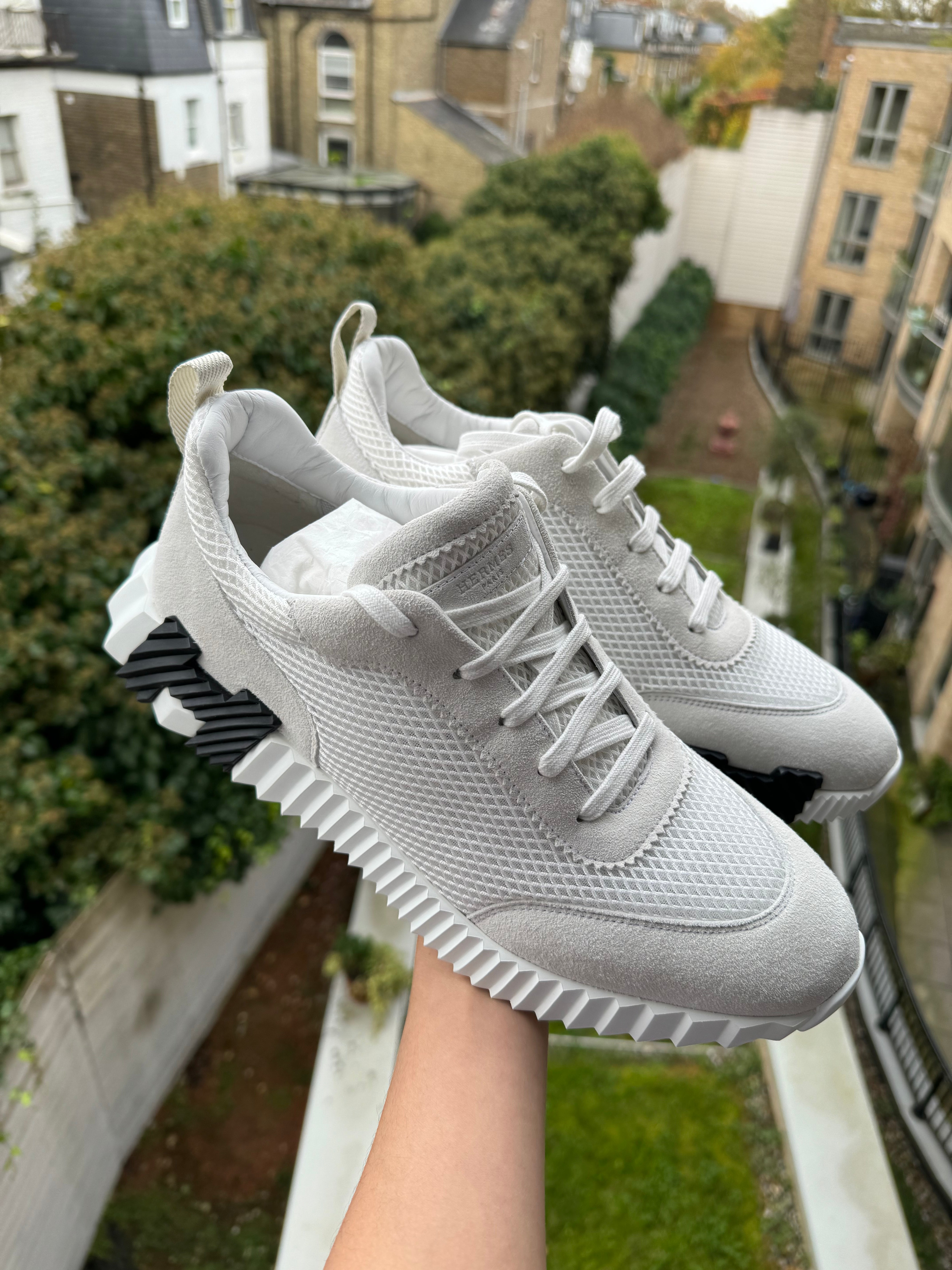 HERMES Men's Bouncing Sneaker Blanc Hermes men's sneakers (black