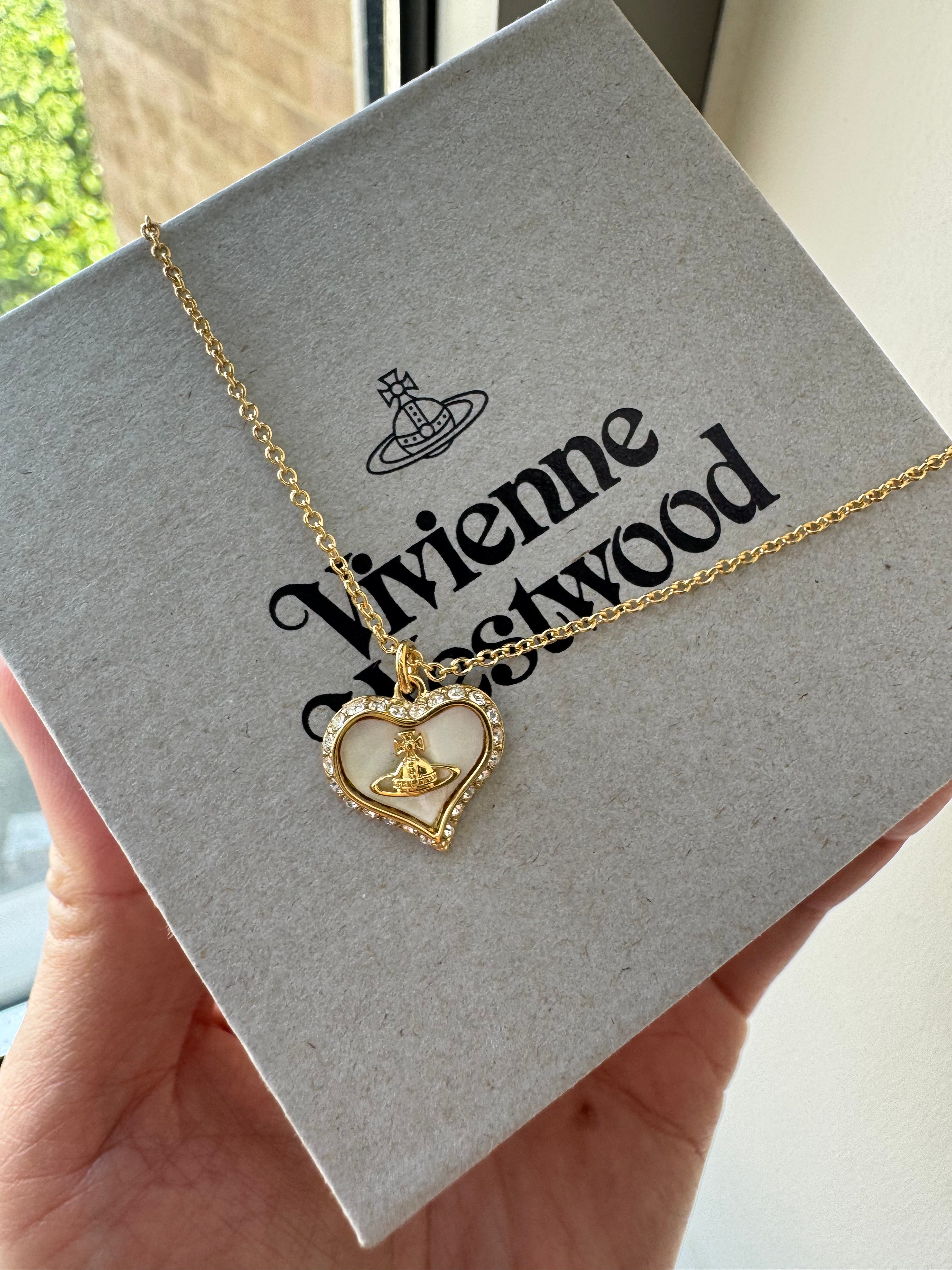 Vivienne Westwood｜FASHION PROPS (PETRA PENDANT (6302010 Vivienne Westwood Petra Necklace Pink Gold Shell Heart w