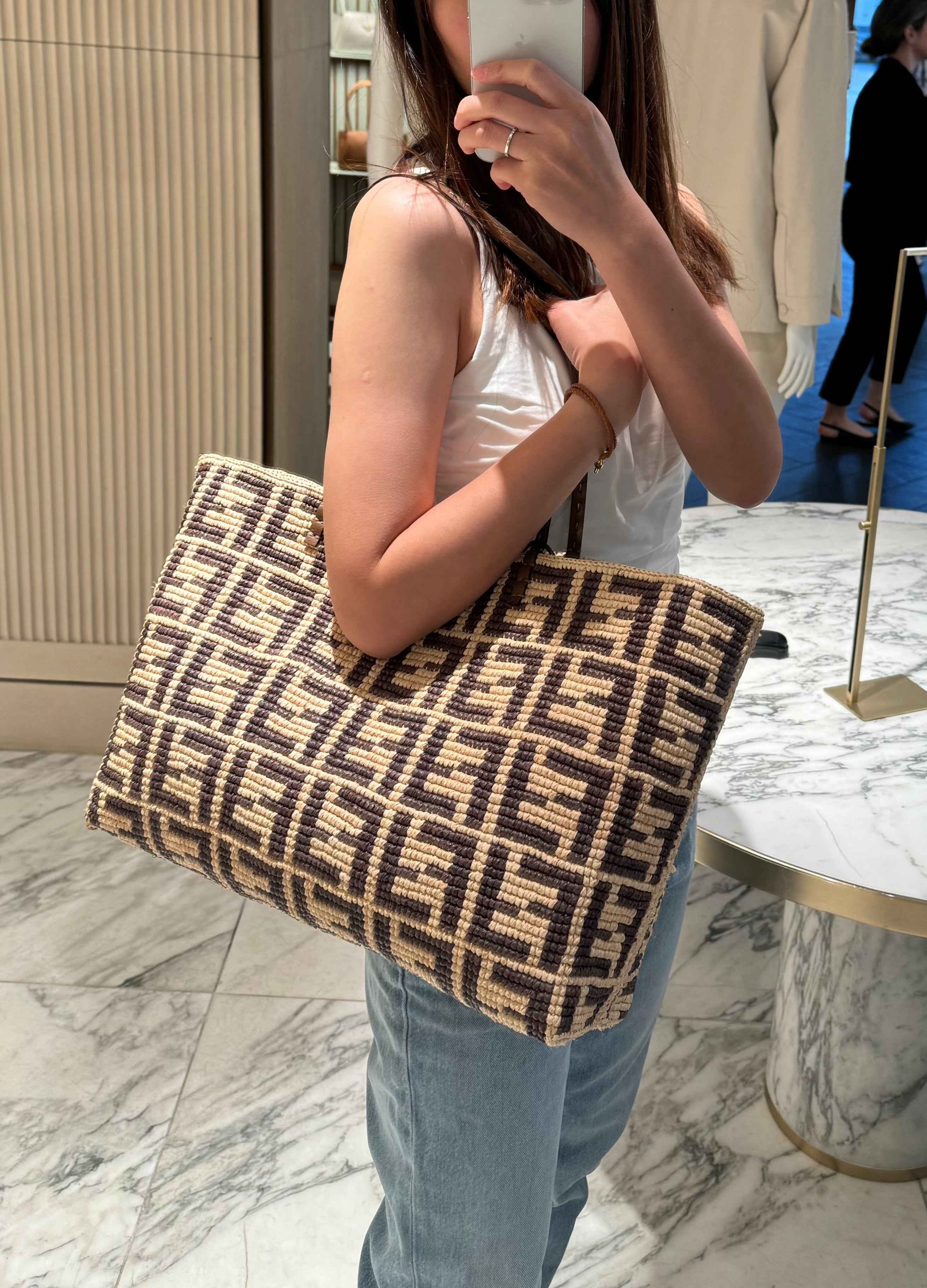 Large fendi baguette best sale