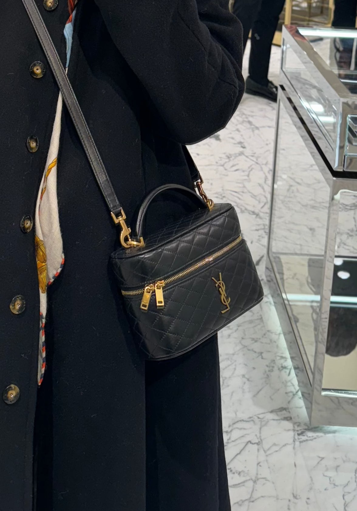 YSL SAINT LAURENT Gaby Mini Vanity Bag Saint Laurent Handbag Black LondonKelly