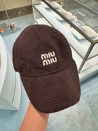 MIU MIU Denim Baseball Cap | 繆繆 棒球帽 (深啡色)