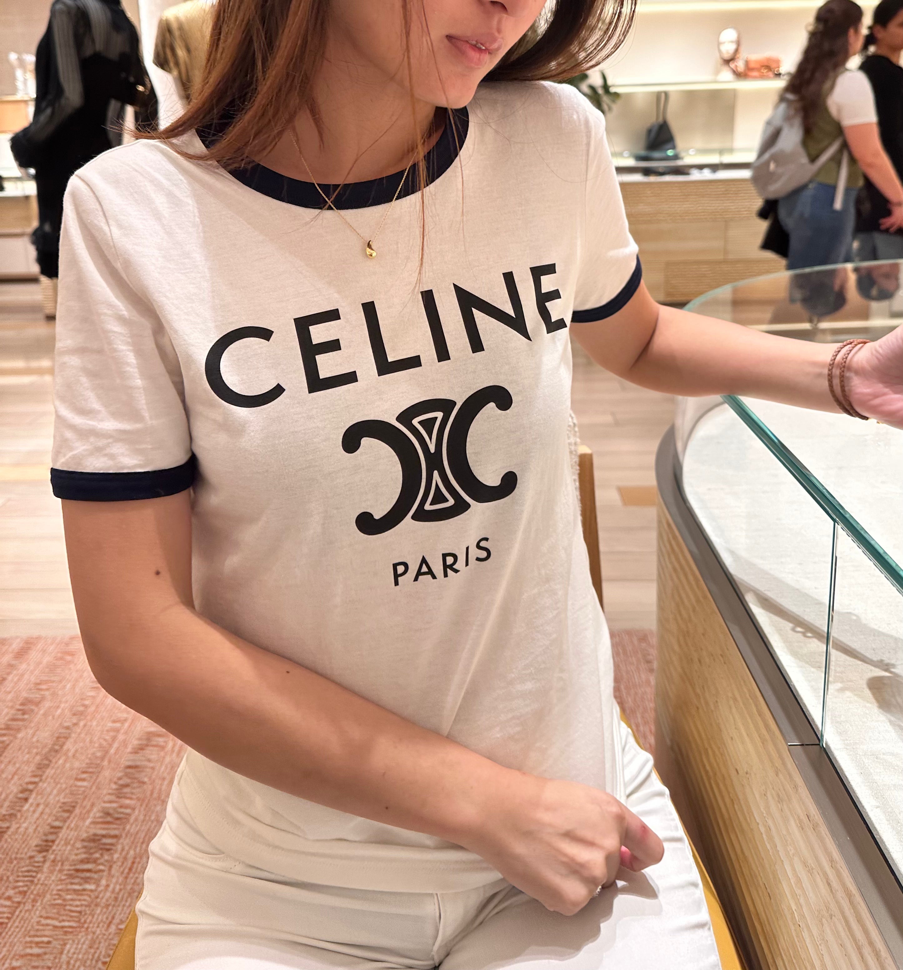 CELINE Cotton Jersey T-Shirt | Celine T-shirt (white CELINE Cotton Jersey T-Shirt | Celine T-shirt (white