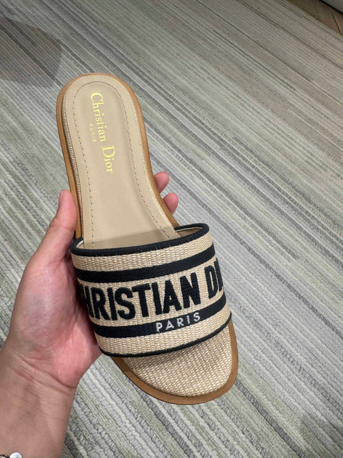 CHRISTIAN DIOR Dway Slide Natural Raffia(2 Colors)