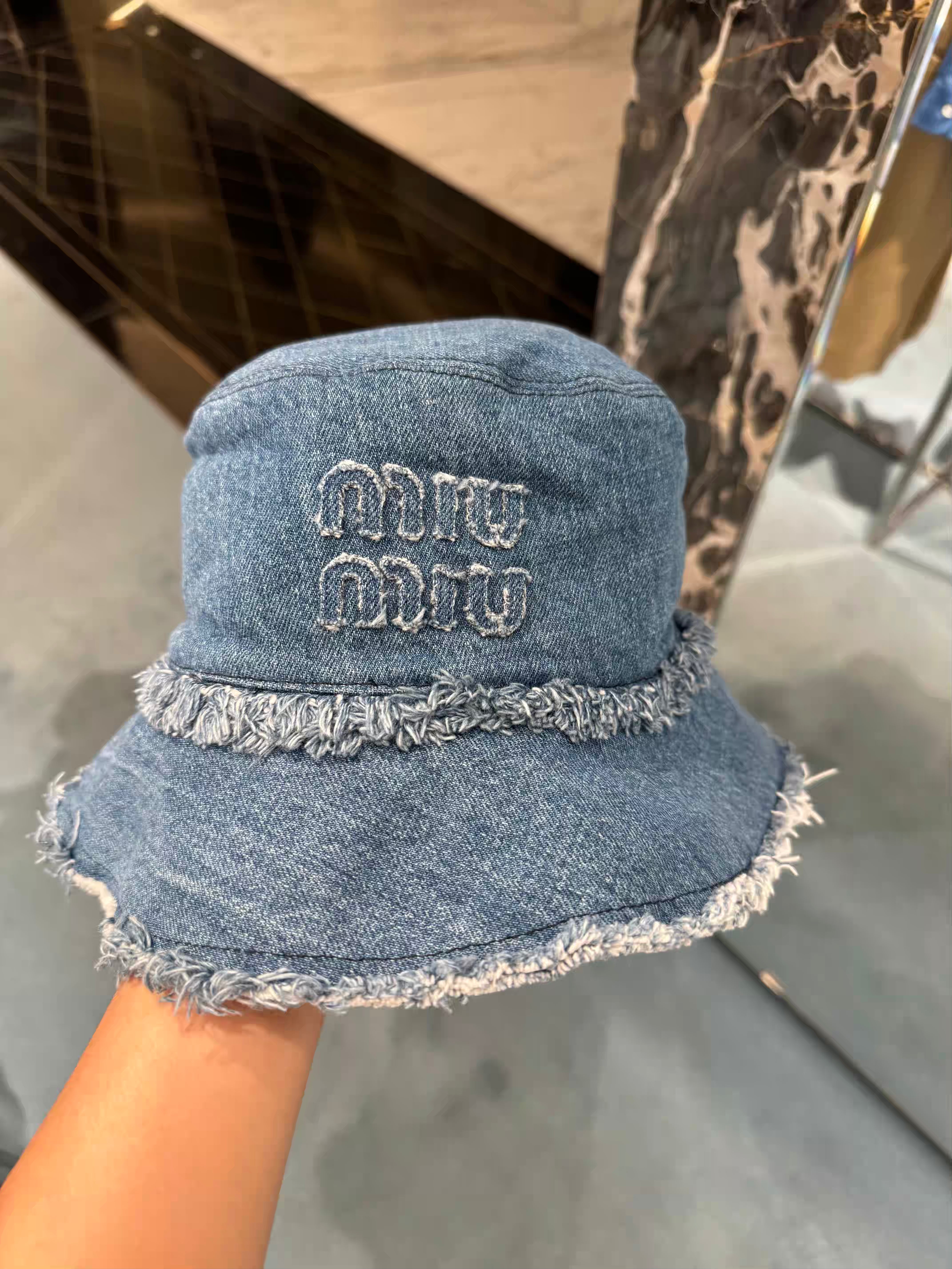 MIU MIU Denim Bucket Hat Navy | Miu Miu Bucket Hat (Blue