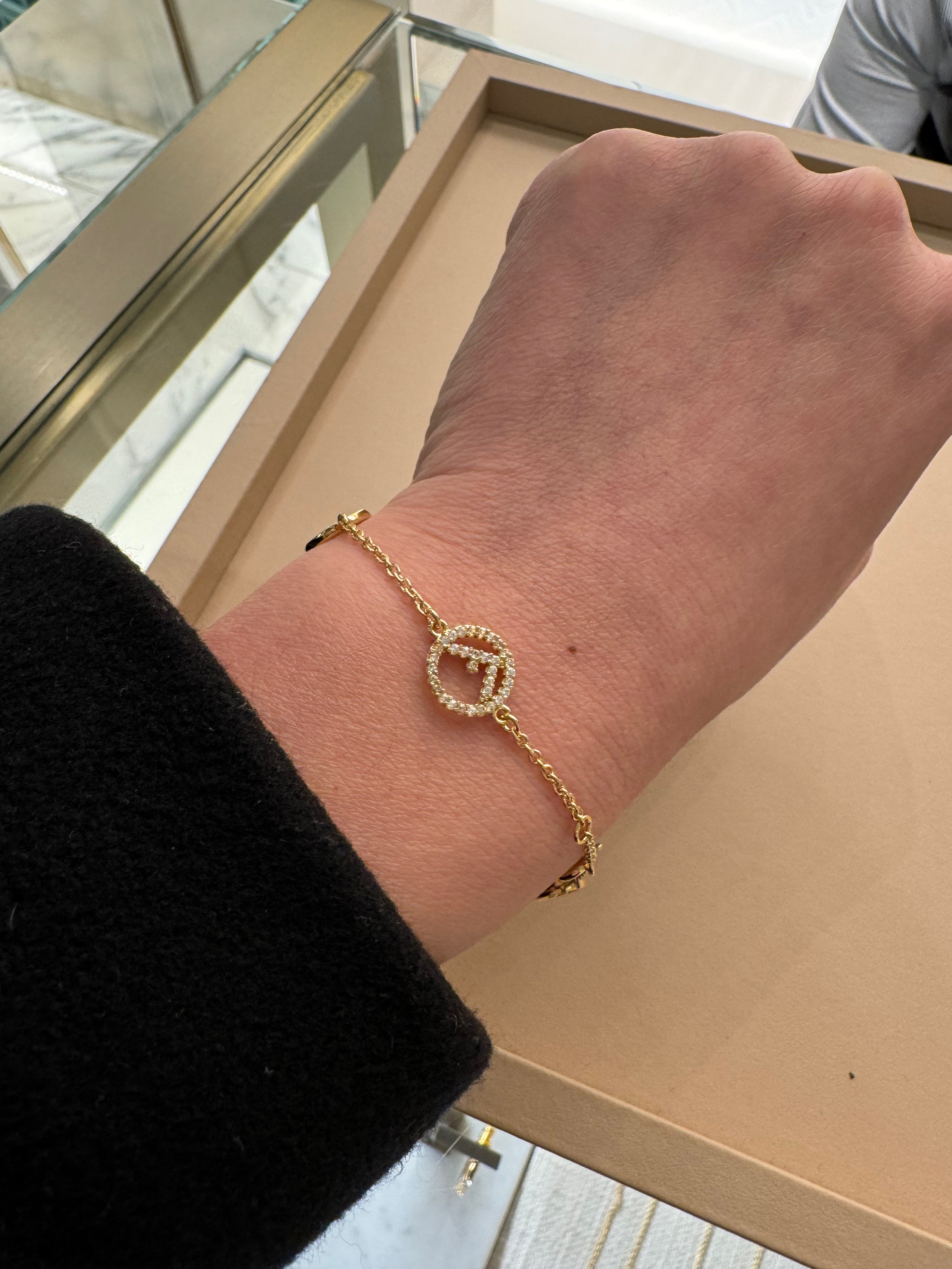 FENDI☆【完売間近】F BRACELET ブレスレット / gold F Is Fendi Bracelet Crystals Gold | Fendi