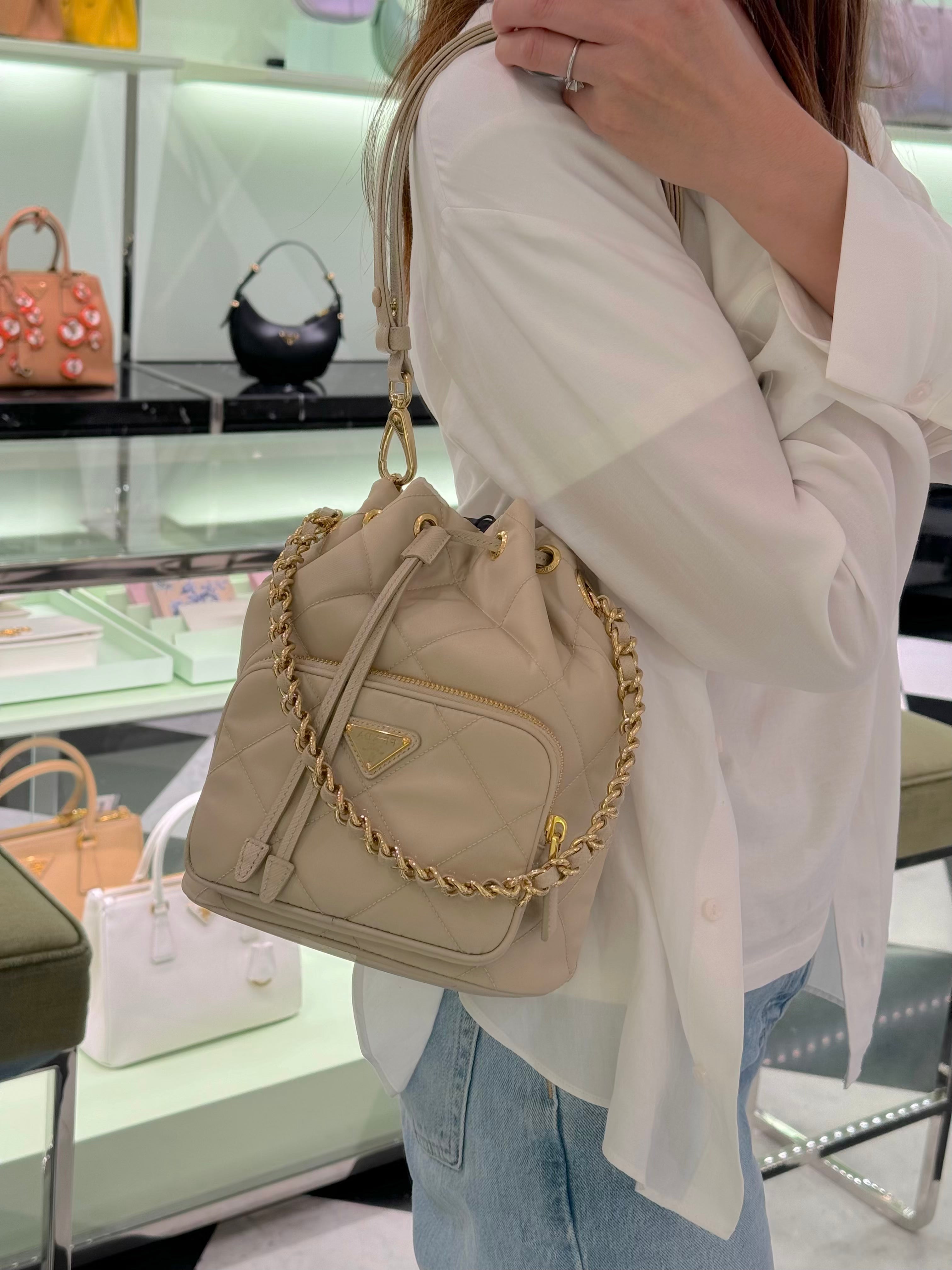 PRADA Duet Re Nylon Bucket Bag Prada Bucket Bag Multicolor