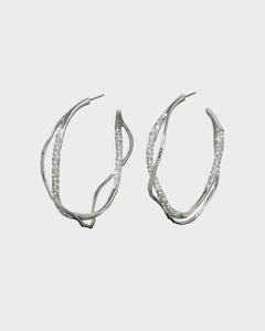 ALEXIS BITTAR Intertwined Two Tone Pave Hoop Earring 14k Gold Plated Brass(2 Colors)
