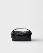 PRADA 2VD034 Re-Nylon Saffiano Leather Shoulder Bag Black | Prada Handbag (Black)