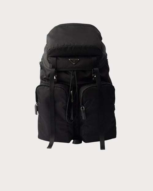 PRADA 2VZ019 男士再生尼龙和Saffiano皮革双肩包 黑色 | 普拉达 男士双肩包 (黑色)