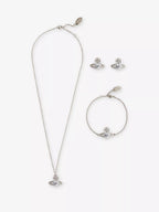 VIVIENNE WESTWOOD Ariella Brass and Cubic Zirconia Silver Bundle | 西太后 首飾一套 (銀色)