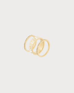 CHRISTIAN DIOR Dior Code Ring Set Gold-Finish Metal | 迪奧 一套3隻戒指 (多色)