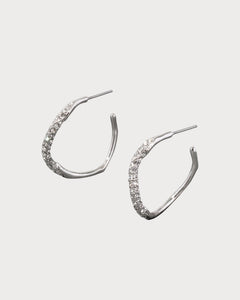 ALEXIS BITTAR Two Tone Pave Hoop Earring 14k Gold Plated Brass(2 Colors)