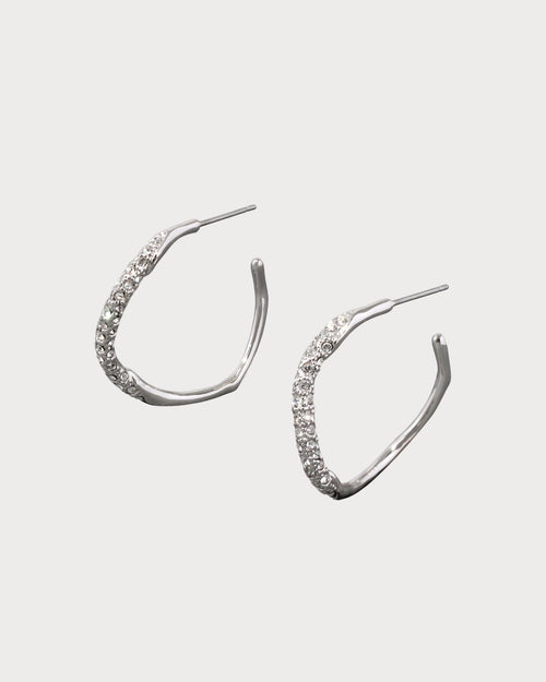 ALEXIS BITTAR Two Tone Pave Hoop Earring 14k Gold Plated Brass(2 Colors)