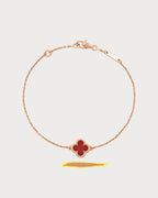 VAN CLEEF & ARPELS Sweet Alhambra Carnelian Bracelet (Rose Gold)