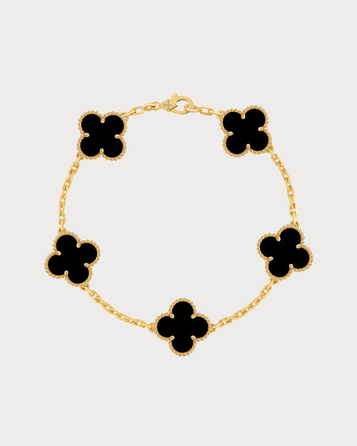 VAN CLEEF & ARPELS Vintage Alhambra Onyx Bracelet | 梵克雅宝 缟玛瑙手链 (黄金)