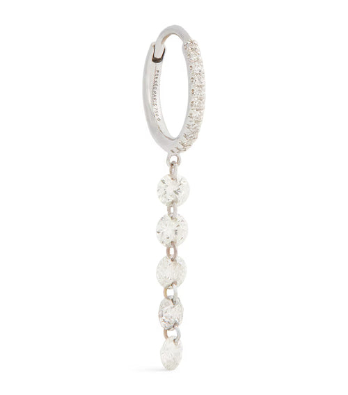 PERSEE White Gold and Diamond Circle Single Hoop Earring | 白金鑽石圓圈單圈耳環 (白金款)