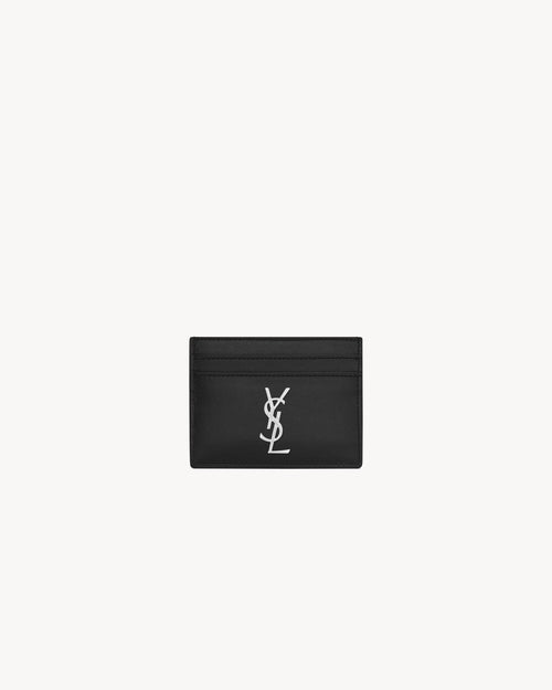YSL SAINT LAURENT Men's Cassandre Card Case In Smooth Leather | 聖羅蘭 男仕卡套 (黑色)