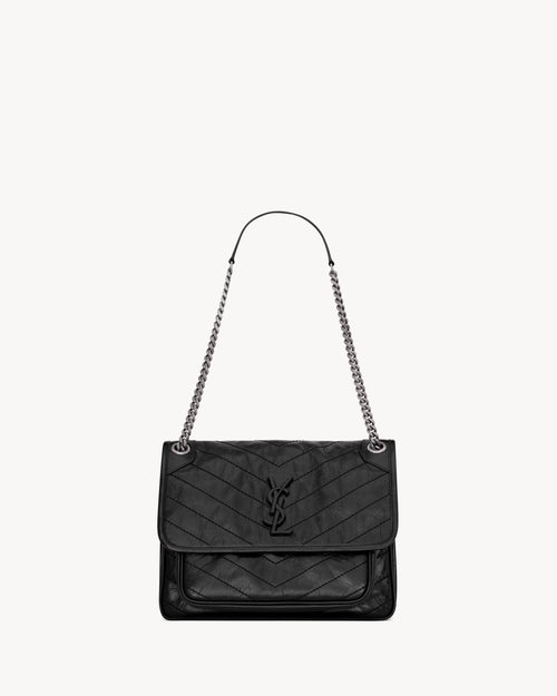 YSL SAINT LAURENT Niki Medium In Vintage Leather | 聖羅蘭 手袋 (中碼/黑色)