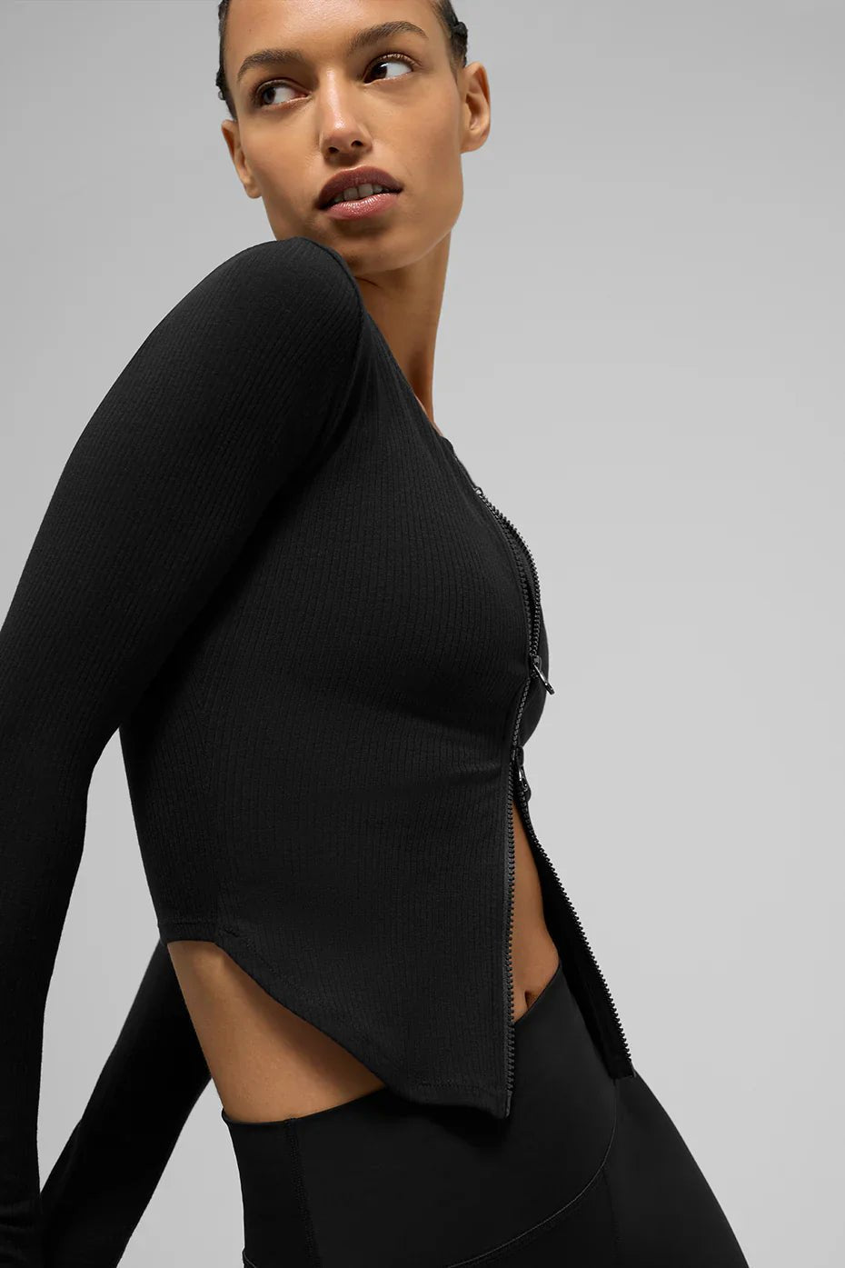 ALO Yoga Ribbed Stardust Long Sleeve Black 尼龍長袖上衣(3色