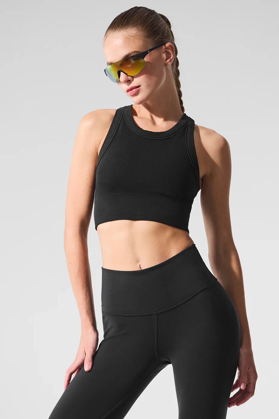 トップス [ayu.f] Alo Yoga High Neck Bra ALO Yoga Seamless Delight High Neck Bra 尼龍手提袋(多色