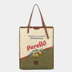 ANYA HINDMARCH Anya Brands Perello N/S Tote | 安雅·希德瑪芝 Anya Brands Perello N/S 托特包(柑橘橙/粉筆白) - LondonKelly 英國名牌代購