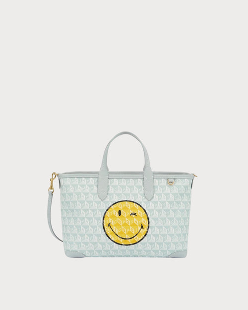 ANYA HINDMARCH I Am A Plastic Bag XS Wink Zipped Cross - body Tote | 安雅·希德瑪芝 I Am A Plastic Bag XS Wink 拉鍊斜背托特包(霜白色) - LondonKelly 英國名牌代購