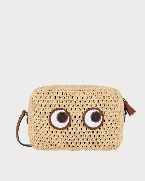 ANYA HINDMARCH Raffia Eyes Cross - body | 安雅·希德瑪芝 草編眼睛斜背包(天然色) - LondonKelly 英國名牌代購