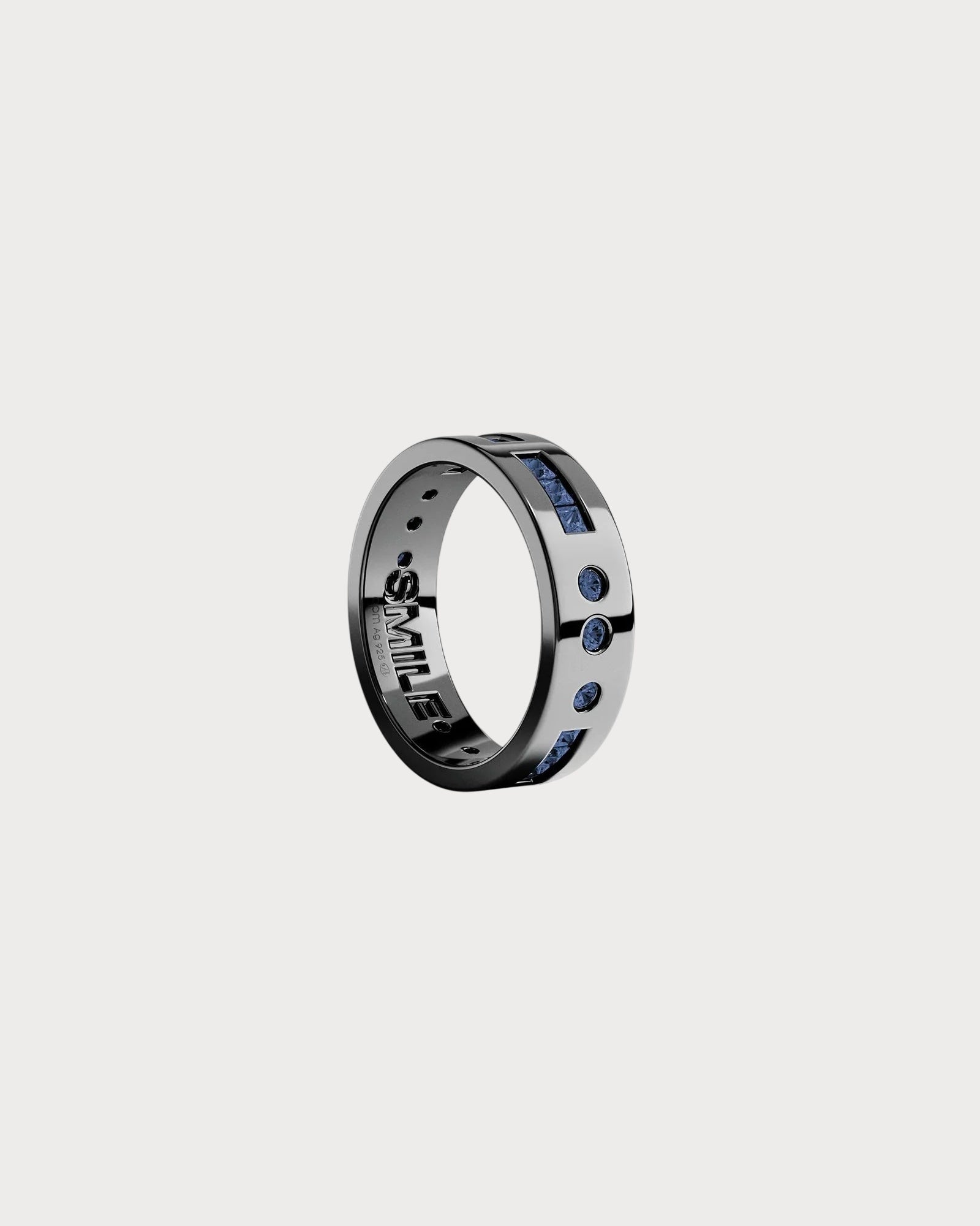 APM Monaco A21436KBR Blue Smile Morse Code 純銀戒指(Dark Grey